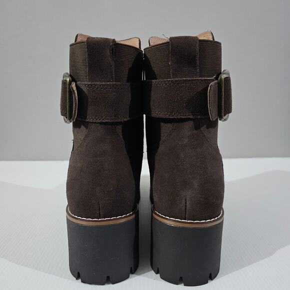 NEW Blondo Dakota Ankle Bootie Womens 11 Java Brown Suede Moto Buckle Waterproof - Picture 7 of 13